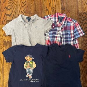 Polo by Ralph Lauren Kids' Bundle: Polo and Tee Set - Gray, Navy, Plaid